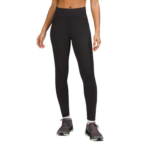 Lululemon High Rise Tech Fleece‎ Running Tight Leggings in Black Women's Size 8 - Picture 1 of 12